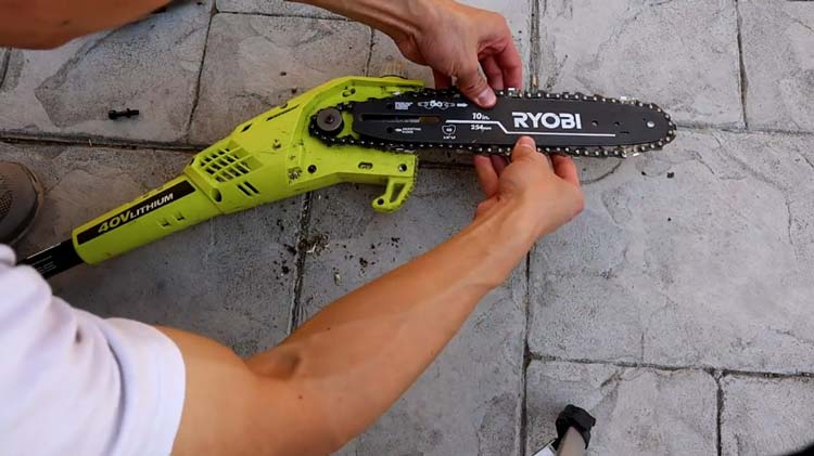 Reassemble the Ryobi pole saw step by step