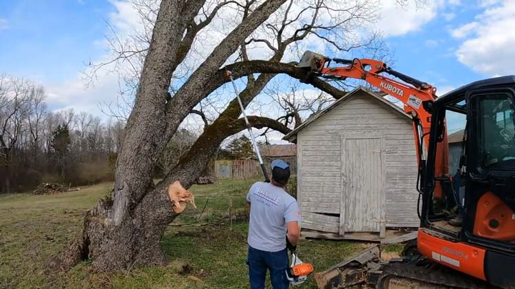 How to use a gas pole saw with rope